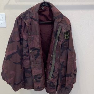 Urban Outfitters, Maroon Camo Jacket. One Size.